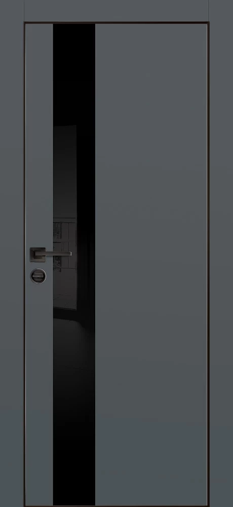Фото Межкомнатная дверь PX-10 черная кромка с 4-х ст. Графит матовый