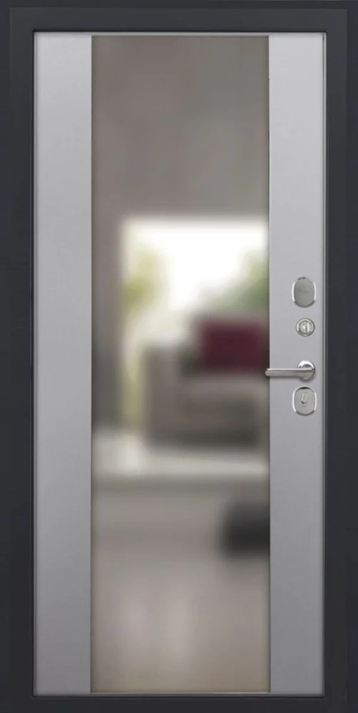 Входная дверь ДвериПРО L-3b Алиса (16мм, ПВХ софт грей, зеркало) DPRO195335 внутренняя сторона