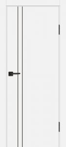 Межкомнатная дверь P-20 AL черный молдинг Белый